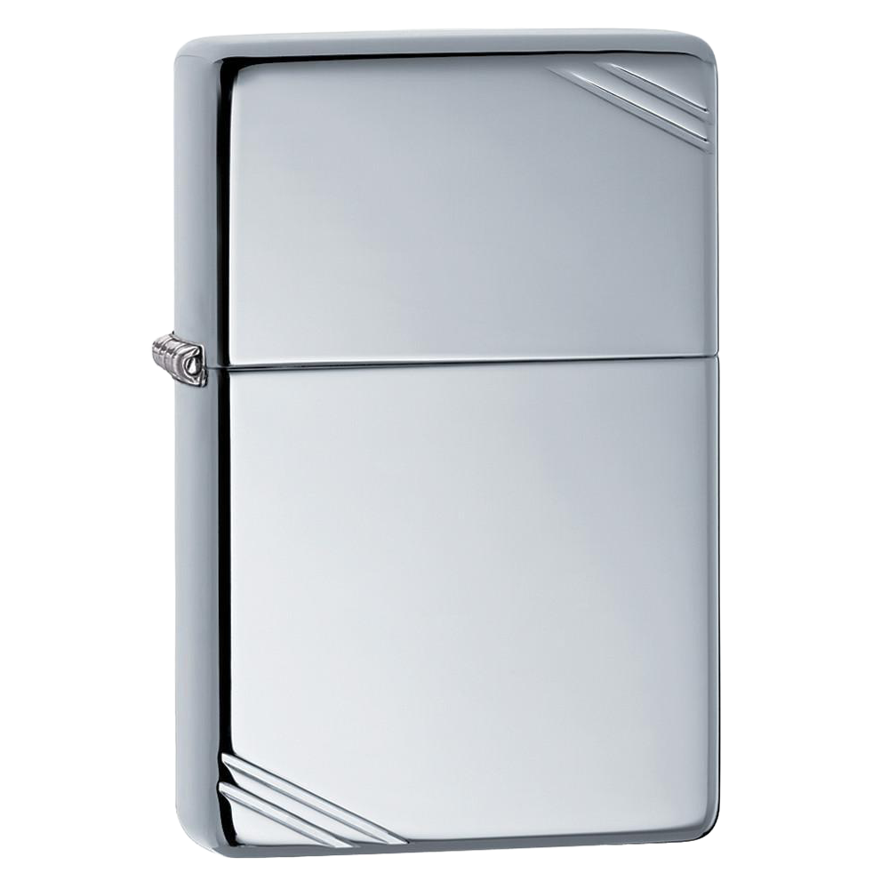 High Polish Chrome Vintage w/ Slashes Windproof Lighter – Zippo