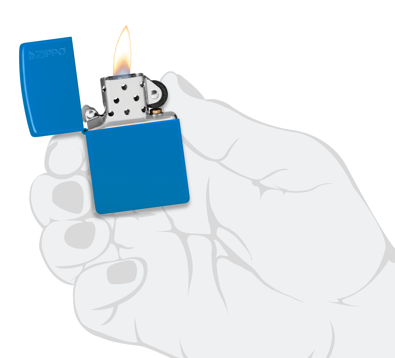 Classic Sky Blue Matte Zippo Logo