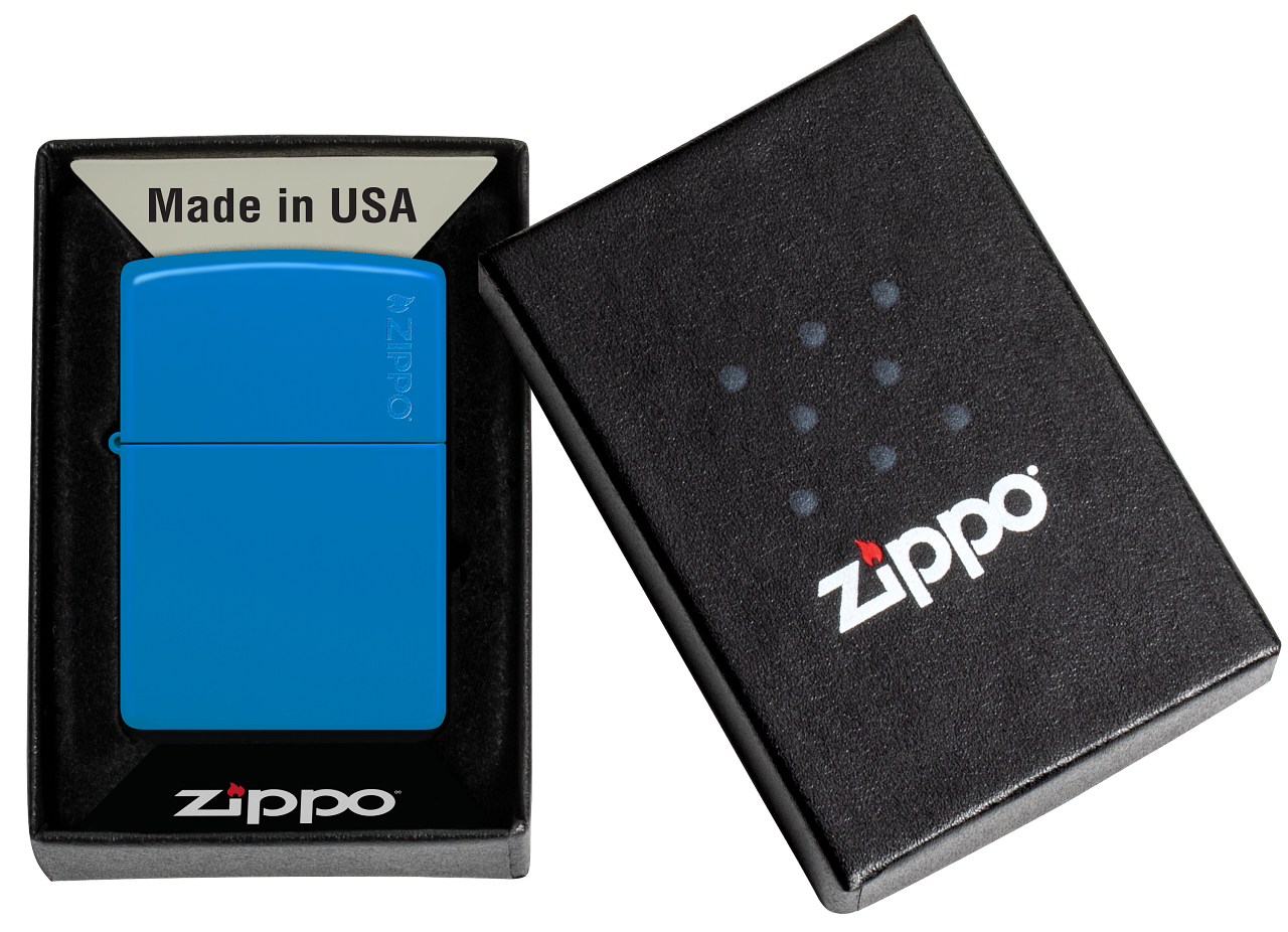 Classic Sky Blue Matte Zippo Logo