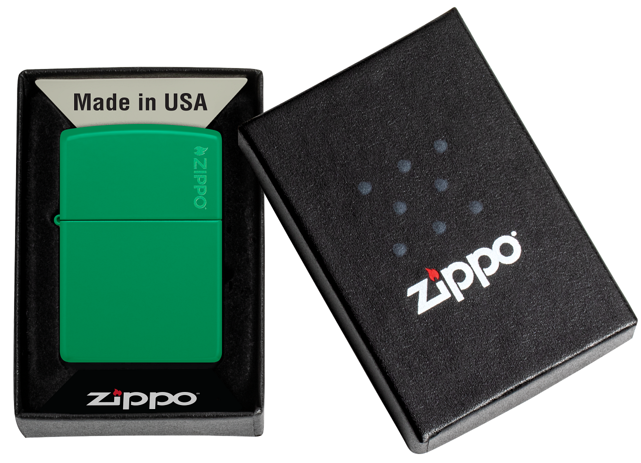 Classic Grass Green Matte Zippo Logo