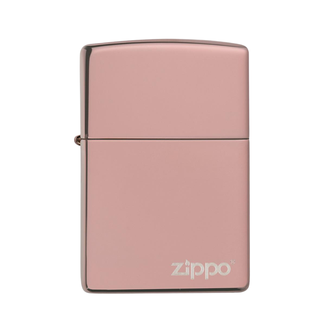 Classic High Polish Rose Gold Zippo Logo