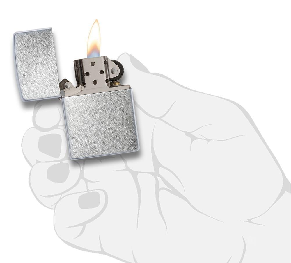 Herringbone Sweep Windproof Lighter in hand