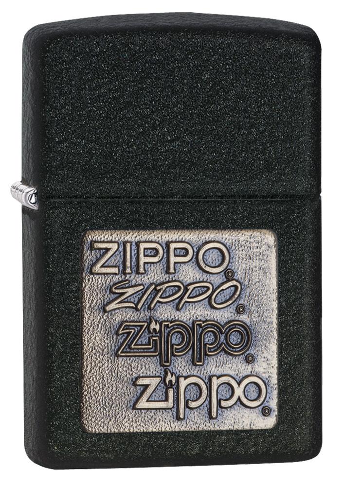 362, Black Crackle Gold Zippo Logo Emblem