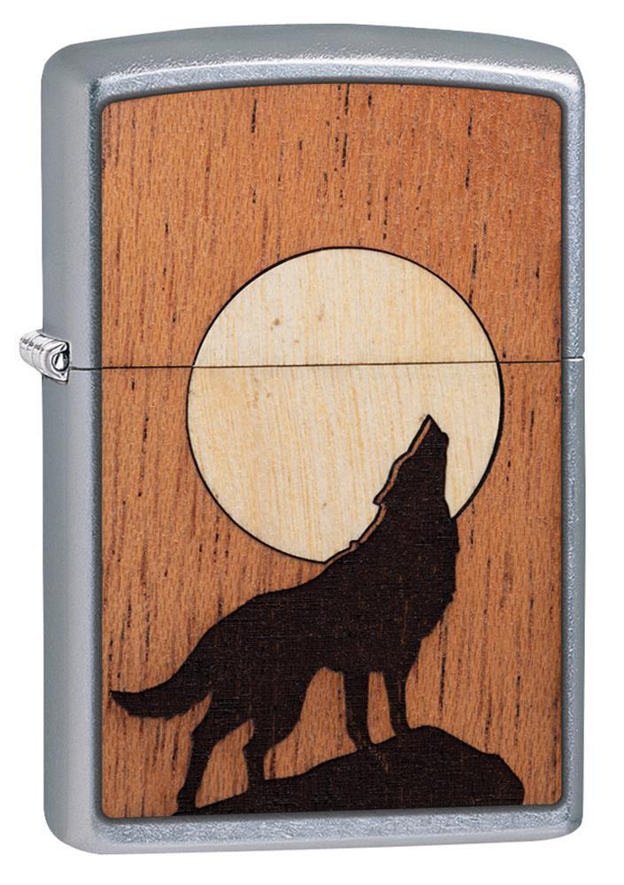 WOODCHUCK USA Howling Wolf Windproof Lighter 3/4 View