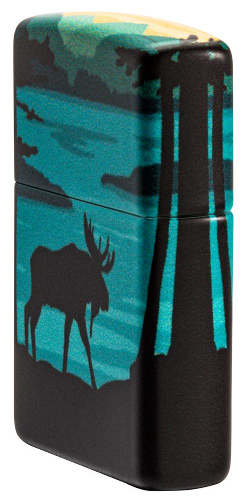 Me Landscape Design 540 Color Windproof Lighter standing at an angle, showing the front and right side of the lighters design