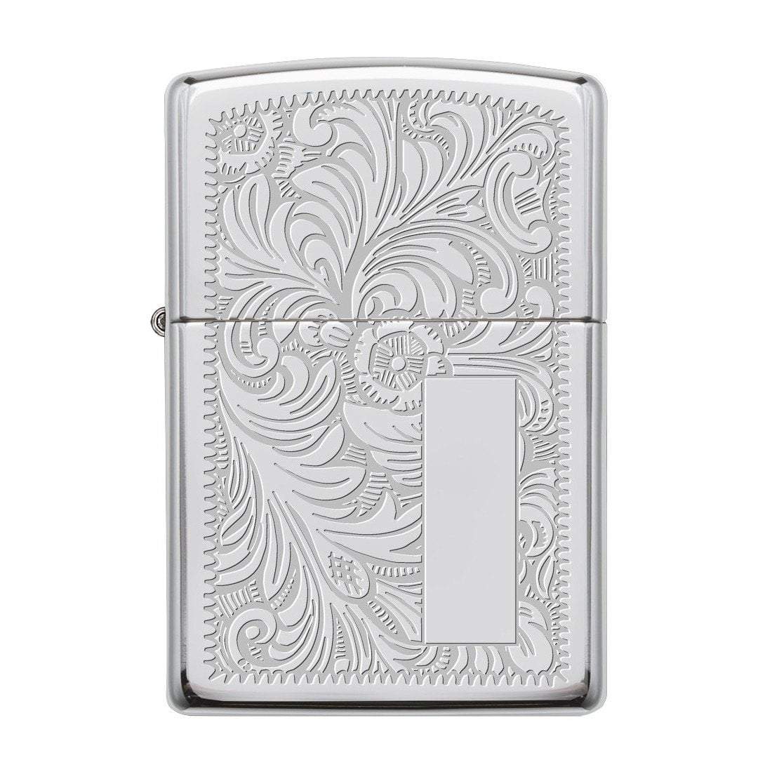 High Polish Chrome Venetian Design with Initial Pane Front View