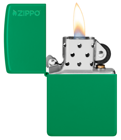 Classic Grass Green Matte Zippo Logo