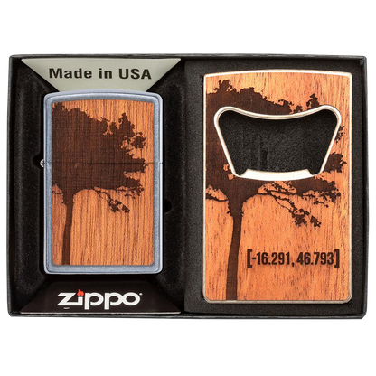 WOODCHUCK USA Lighter & Bottle Opener Gift Set