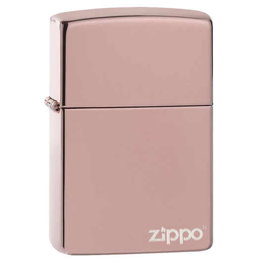 Classic High Polish Rose Gold Zippo Logo
