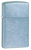 Front shot of Slim® Street Chrome™ Windproof Lighter standing at a 3/4 angle