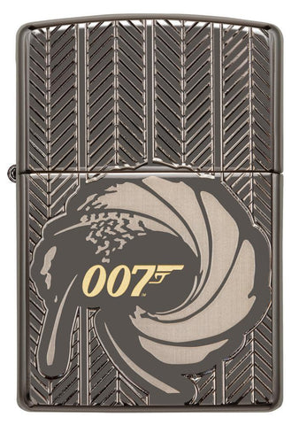 Front view of the James Bone 007 Black ice Lighter 