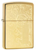 High Polish Brass Venetian Lighter with Initial Panel 3/4 View