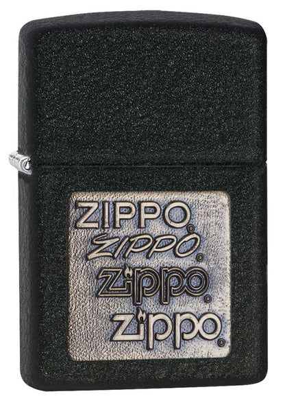 362, Black Crackle Gold Zippo Logo Emblem