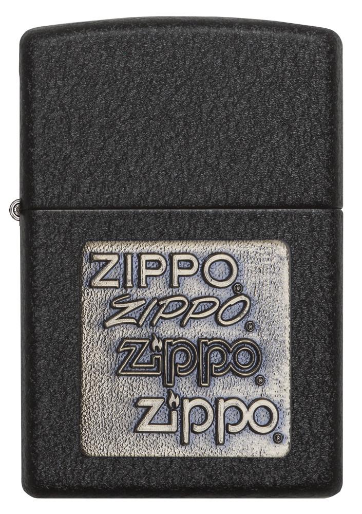 362, Black Crackle Gold Zippo Logo Emblem