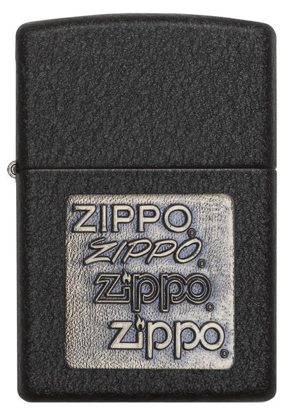 362, Black Crackle Gold Zippo Logo Emblem