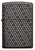 Front view of Hexagon Design Black Ice Windproof Lighter