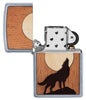 WOODCHUCK USA Howling Wolf Windproof Lighter open and unlit