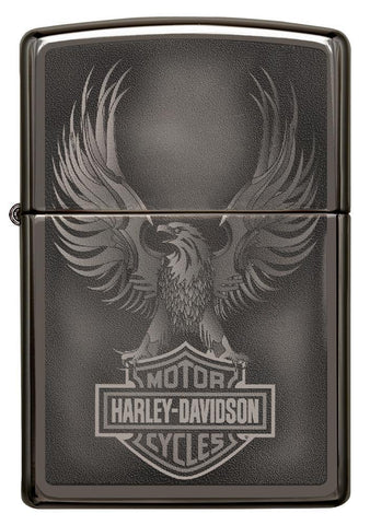 Front view of Harley-Davidson Black Ice Windproof Lighter