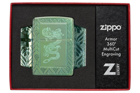 Armor® High Polish Green Elegant Dragon in its packaging