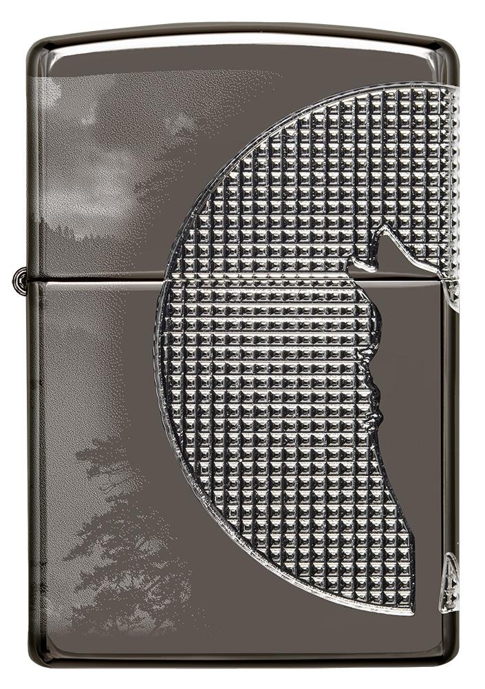 Front shot of Wolf Design Armor® Black Ice® Windproof Lighter