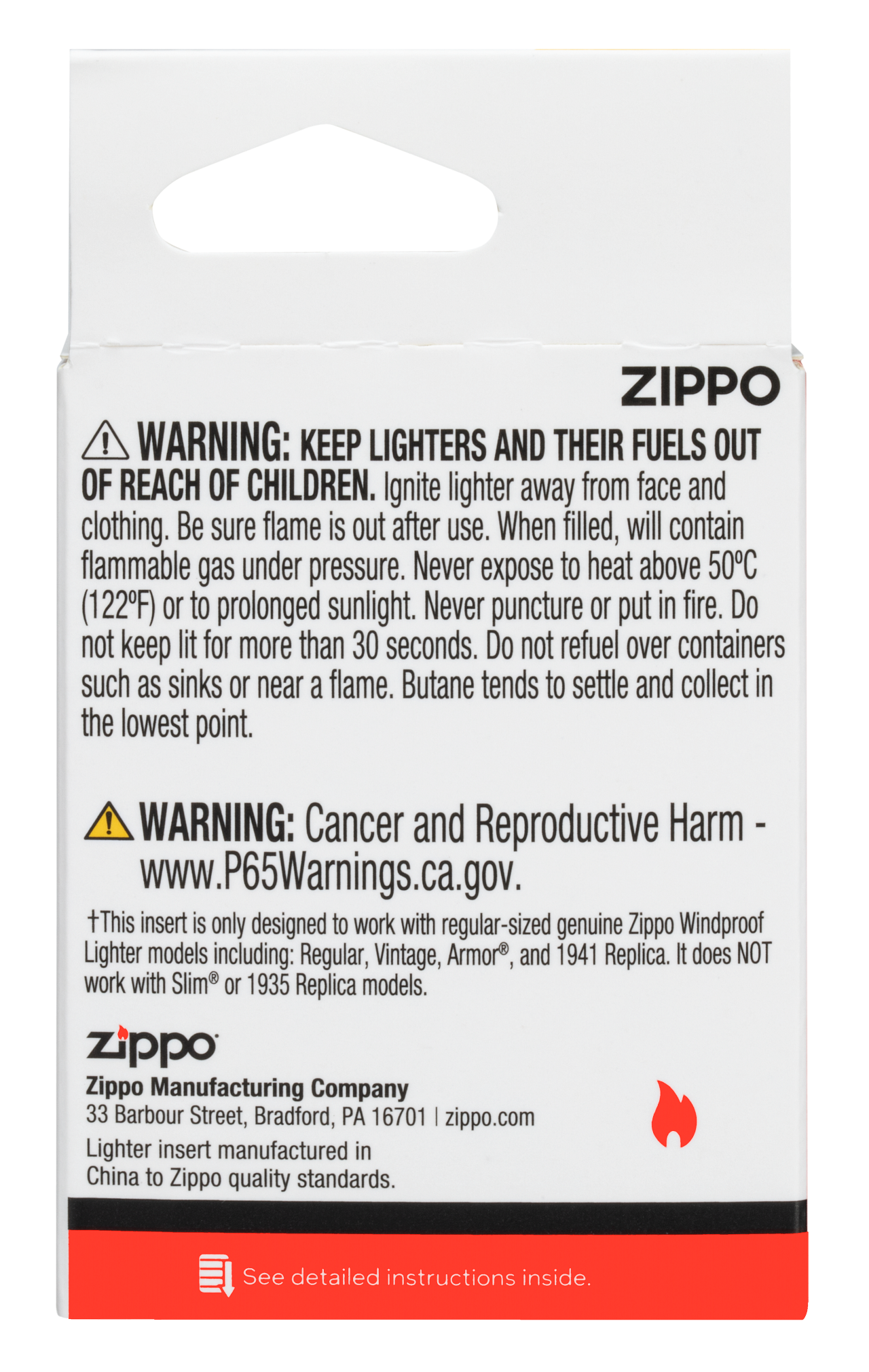 Butane Lighter Insert- Yellow Flame