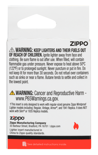 Butane Lighter Insert- Yellow Flame