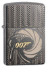 Front view of the James Bone 007 Black ice Lighter shot at a 3/4 angle 