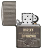 Harley-Davidson Armor  Black Ice Windproof Lighter open and unlit