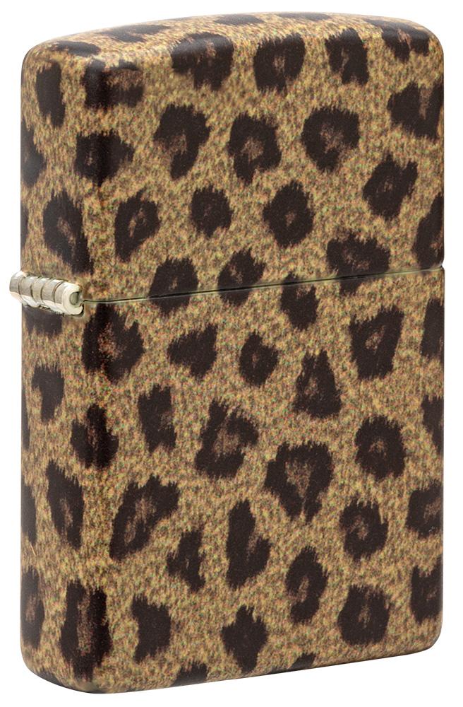 Front shot of Leopard Print 540 Color Windproof Lighter standing at a 3/4 angle