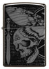 Front of Hawkmoth High Polish Black Windproof Lighter