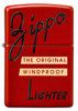 Front view of Zippo Red Box Top Design Metallic Red Windproof Lighter