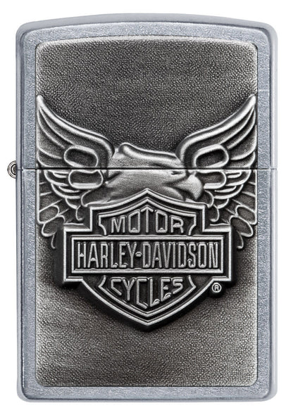 Harley-Davidson Eagle Emblem Street Chrome Windproof Lighter Front View